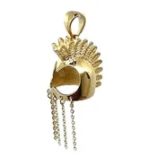 14KT Yellow Gold Hawaiian Helmet Pendant (XL)