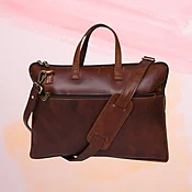 ARDAN Genuine Leather 15Inch Laptop Sleeve Bag Sleek Design Office Bag Dark Brown AL12C