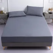 100% Waterproof Fitted Sheets Or Pillowcase Mattress Protector Bed Cover Elastic Band Solid Single Double Bedspread Queen Size