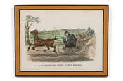 American Victorian Figures And Horses Lithograph