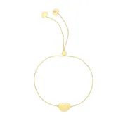 14k Gold Adjustable Heart Bracelet