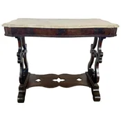 19th Century American Renaissance Revival Marble-Top Side Table