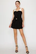 Black Cargo Pocket Pleated Mini Skirt