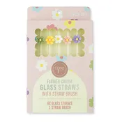 7pk Glass Straw Set - Asst Floral