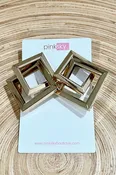 3-D Double Box Post Earrings