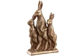 10″ Resin Bunny Family, Gold