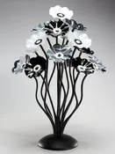 15 flower tree Black and White