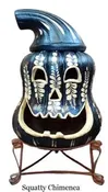 Black 'Day of the Dead' Pottery Pumpkins