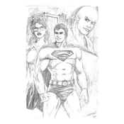 11x17 Pencil Art of Superman, Lois Lane & Lex Luthor | Comic Art — On the Square Comics & Studio