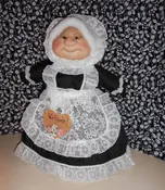 Soft Sculptured 23" Free Standing Grandma Nanny/Maid Black and White — Butterfly Mornings and Wildflower Afternoons