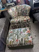 Cactus Accent Chair with Matching Ottoman