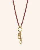 18" "Design Your Own" Garnet Charm Chain Necklace, 2 Charm Stations