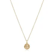 16" Necklace Gold - Protection Small Gold Disc