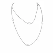114K White Gold Double-Sided Diamond Station Necklace – 1.90 CT Natural Diamonds | 36 Inch DN0055 GJJJ