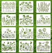 12 Flower Stencils