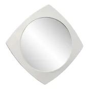 1970s French Modern White Plastic "Diamond" Wall Mirror by Syla