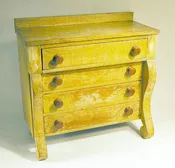 Antique painted and grained child's size toy chest of drawers