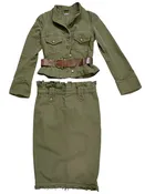 ALEXANDER MCQUEEN Size S OLIVE SUIT COTTON DENIM 2003 DISTRESSED