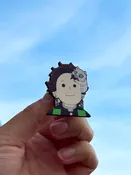1.5in Tanjiro & Chompnosuke Wooden Pins