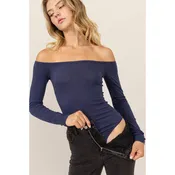 Off Shoulder Long Sleeve Bodysuit