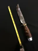 Vintage G C Co 372 Fixed Blade Bowie Knife Stacked Leather Handle Italy