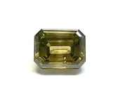 1.95ct Emerald cut Green/Brown