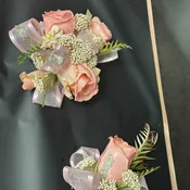 Pink Rose corsage & Boutonnière