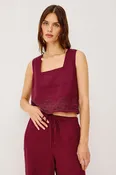 AKIRA TOP - BERRY HIBISCUS EMBROIDERY
