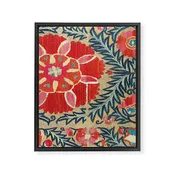 18th Century Suzani Fragment Print Framed Canvas Print