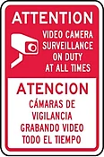 Attention Video Camera Surveillance On Duty At All Times (In Spanish)