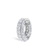 2.75 Princess and Baguette Diamond Three Row Pavé Hoop Earring