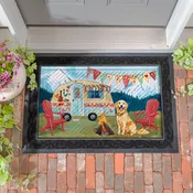 Camping Dog Embossed Mat