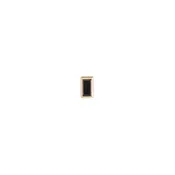 9ct YG Mini Bezel Stud Baguette Black Diamond