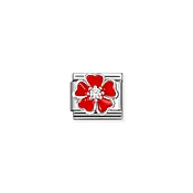Link Composable Classic Fiore Rosso con Pietra