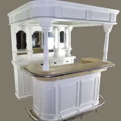ADAM AND EVE SMALL VICTORIAN CANOPY HOME BAR, WHITE