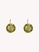 18k Yellow Gold Lemon Quartz & Pink Tourmaline XL Earrings