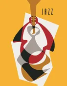 Adstract Jazz Horn Player Print
