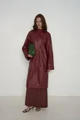Veda Beck Leather Coat Chianti