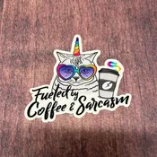 Fueled By Coffee & Sarcasm Sticker