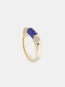 DNA Single Ring - Lapis and Diamonds