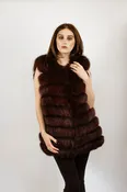 Burgundy Dyed Fox Vest