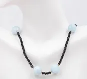 14K Aquamarine Spinel Necklace - Ocean Inspired Elegance