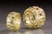10mm Wide Half Round Ring with Diamonds