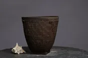 Open Work Gathering Basket from Sumatra with Two Applied Backpack Handles
