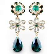 Elizabeth Blake Green Flower Statement Earrings | Handmade Jewelry