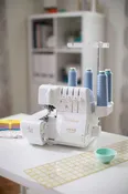 Baby Lock Celebrate Serger, 4/3/2 thread serging, Jet-Air Auto Threading™, manual tension