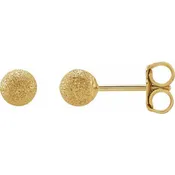 14K Yellow Gold Stardust Ball Stud Earrings
