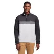 ADVANTAGE PERFORMANCE COLORBLOCK QUARTER-ZIP FLEECE - BLACK