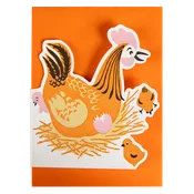 Mother Hen Cut Out Greeting Card