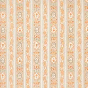 Agatha Road - Wallpaper Stripes -  Ghost/Multi - tan & orange floral stripe